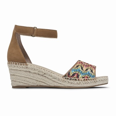 Rockport Marah Woven Strap Wedges Damen Braun OJL-036528